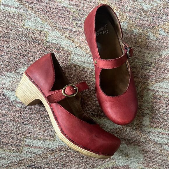 Dansko Shoes - Dansko Red Mary Jane Clogs